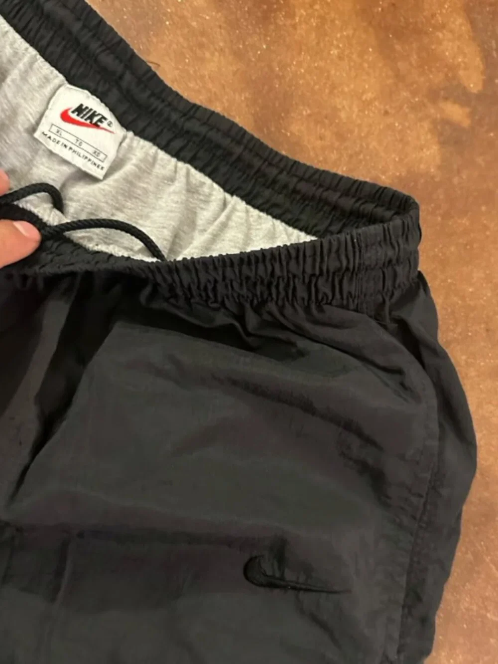 Vintage 90s Nike Track Pants Mens XL Black Swoosh Windbreaker Jogger